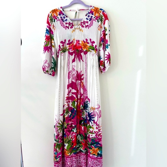 NWT! INC International Concepts White Floral Print Boho Maxi Dress Size S $120 - Picture 1 of 12
